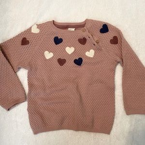 18 month H&M Mauve colored sweater with heart detail
